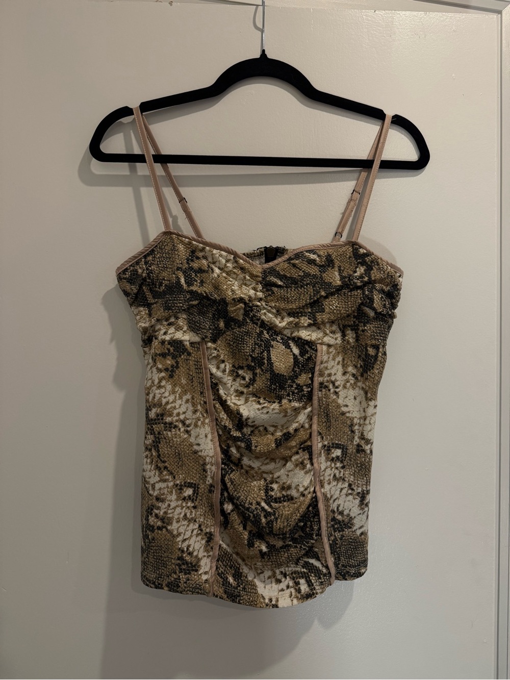 Snake Print Strappy Bustier Top